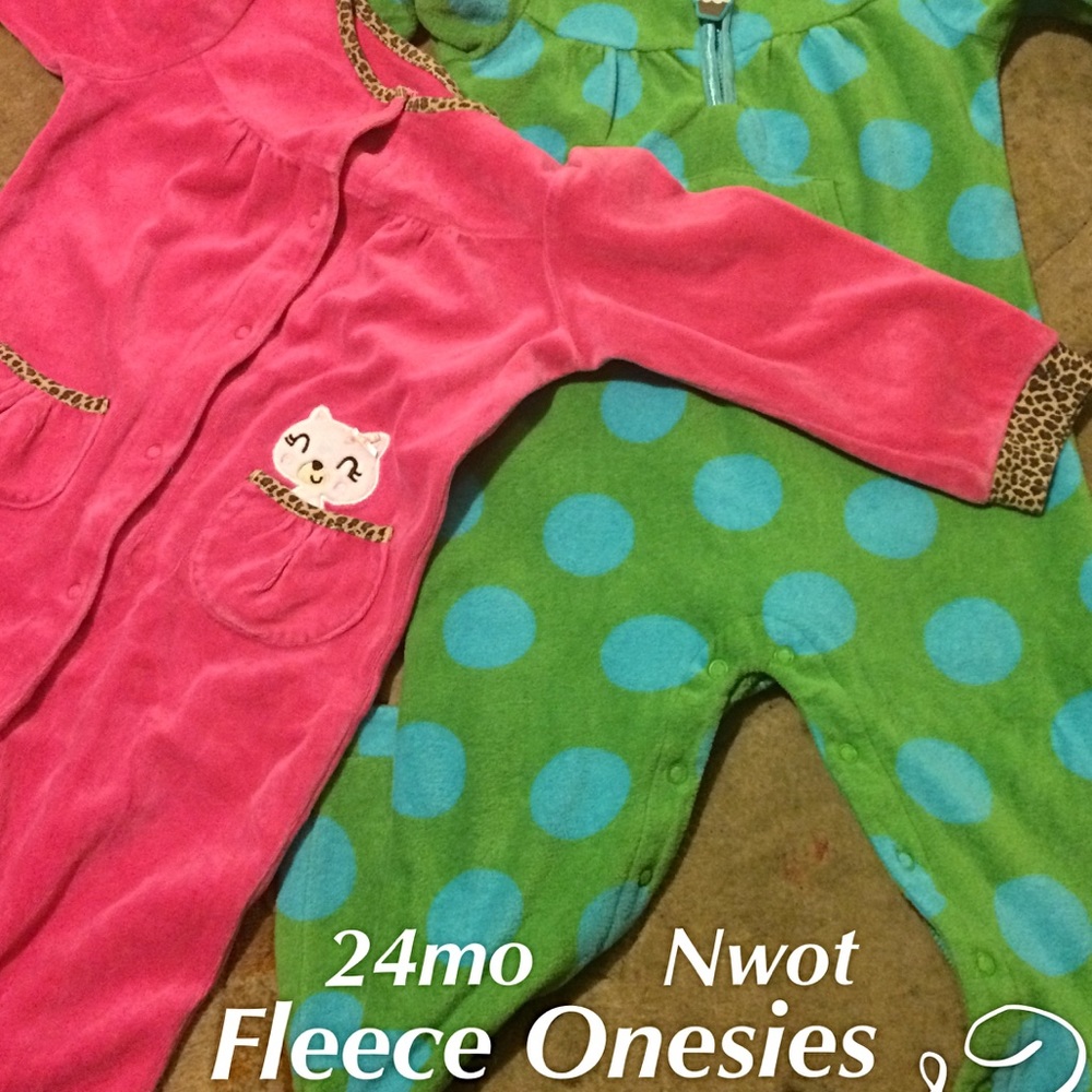 Fleece onesies 24M NWOT